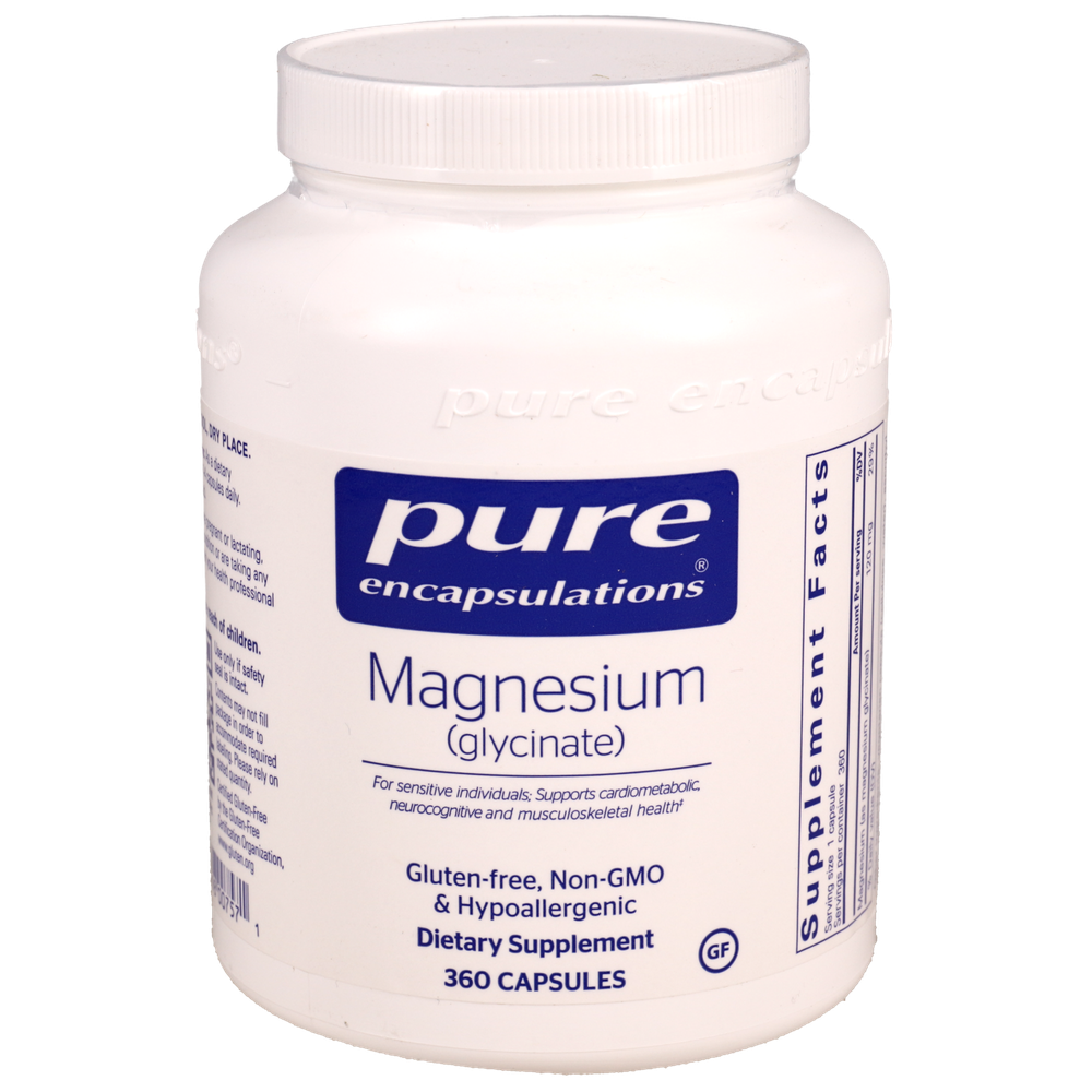 Magnesium (glycinate), 120 mg, 360 Capsules , Brand_Pure Encapsulations caps Form_Capsules Not Emersons Potency_120 mg Size_360 Caps