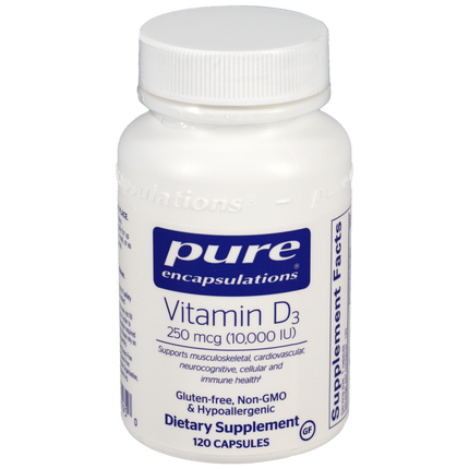 Vitamin D3 250mcg (10,000IU), 120 Capsules , Brand_Pure Encapsulations Form_Capsules Requires Consultation Size_120 Capsules