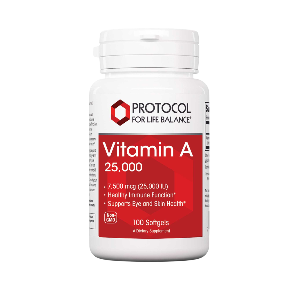 Vitamin A 25,000 IU, 100 Softgel Capsules , Brand_Protocol for Life Balance Form_Softgels Requires Consultation Size_100 Softgel Capsules softgels