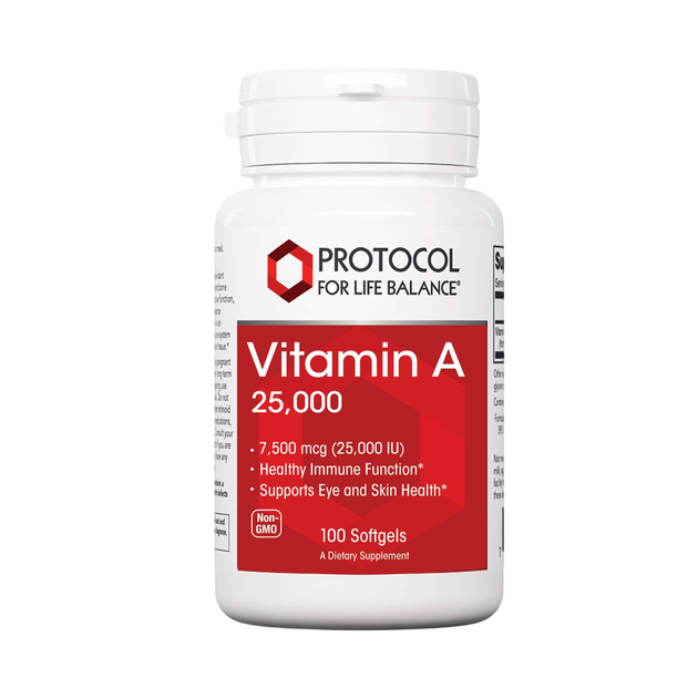 Vitamin A 25,000 IU, 100 Softgel Capsules , Brand_Protocol for Life Balance Form_Softgels Requires Consultation Size_100 Softgel Capsules softgels