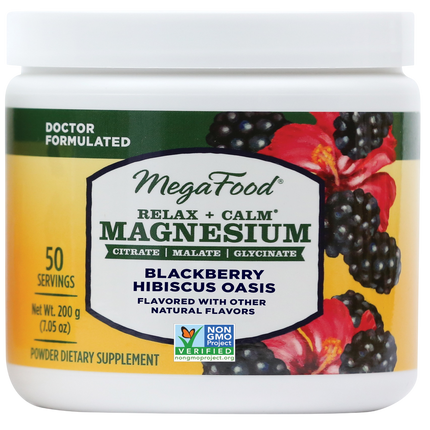 Relax + Calm Magnesium Powder-Blackberry Hibiscus Oasis Flavor, 200 g