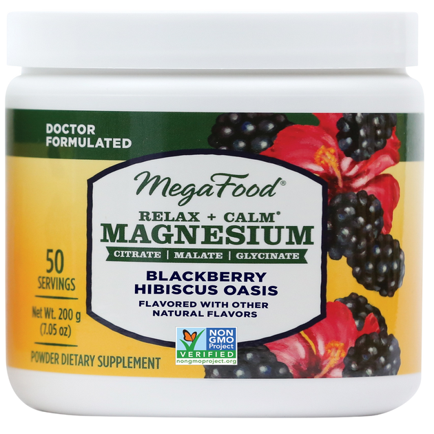 Relax + Calm Magnesium Powder-Blackberry Hibiscus Oasis Flavor, 200 g , Form_Powder