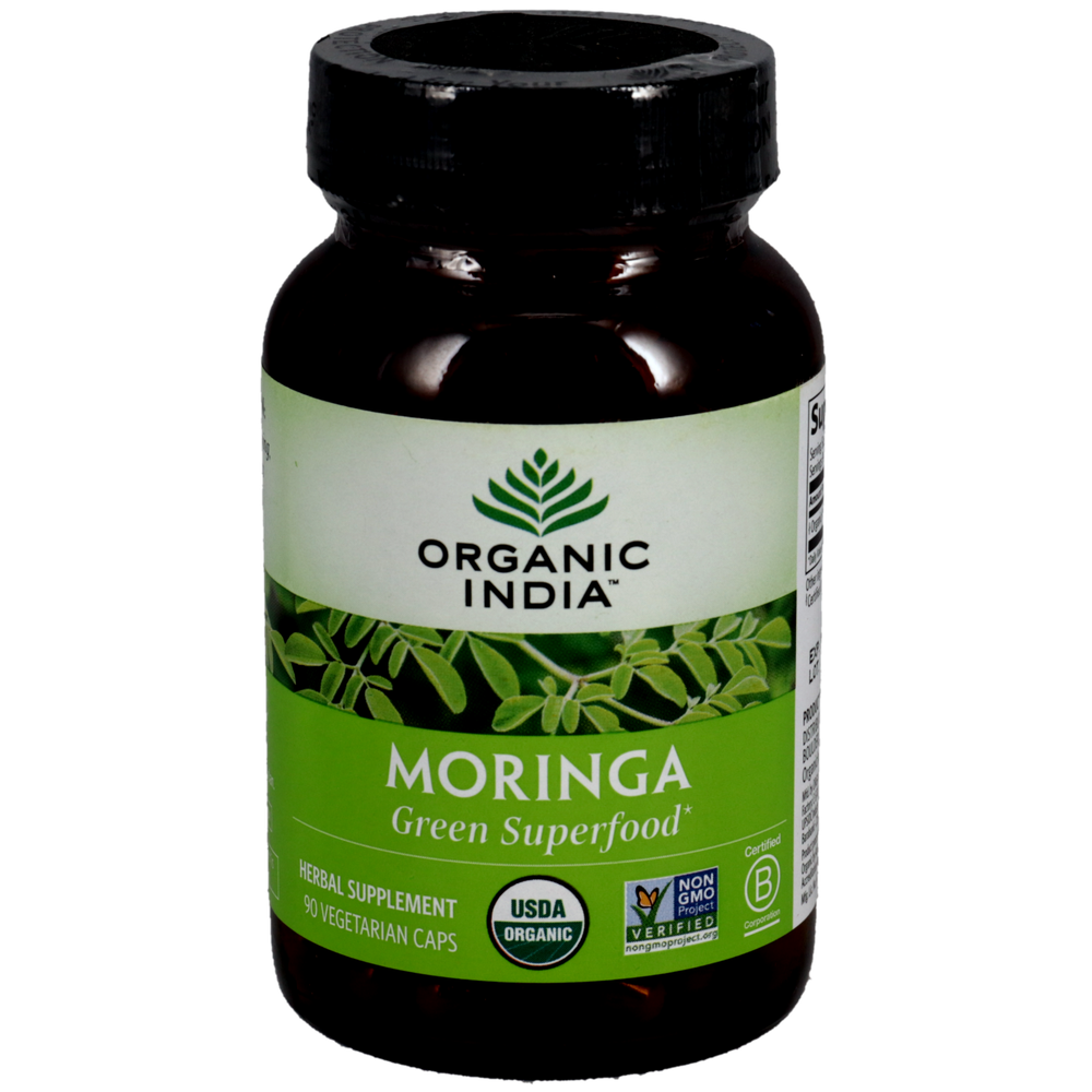 Certified Organic Moringa, 90 Vegetarian Capsules , Ayurveda Brand_Organic India Form_Capsules Form_Vegetarian Capsules Size_90 Caps