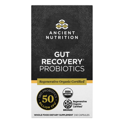 Ancient Nutrition Regenerative Organic Certified Gut Recovery Probiotics 50B - front