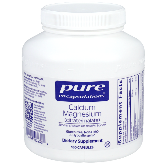 Calcium Mag (Citrate/Malate), 180 Capsules , Brand_Pure Encapsulations Form_Capsules Requires Consultation Size_180 Capsules