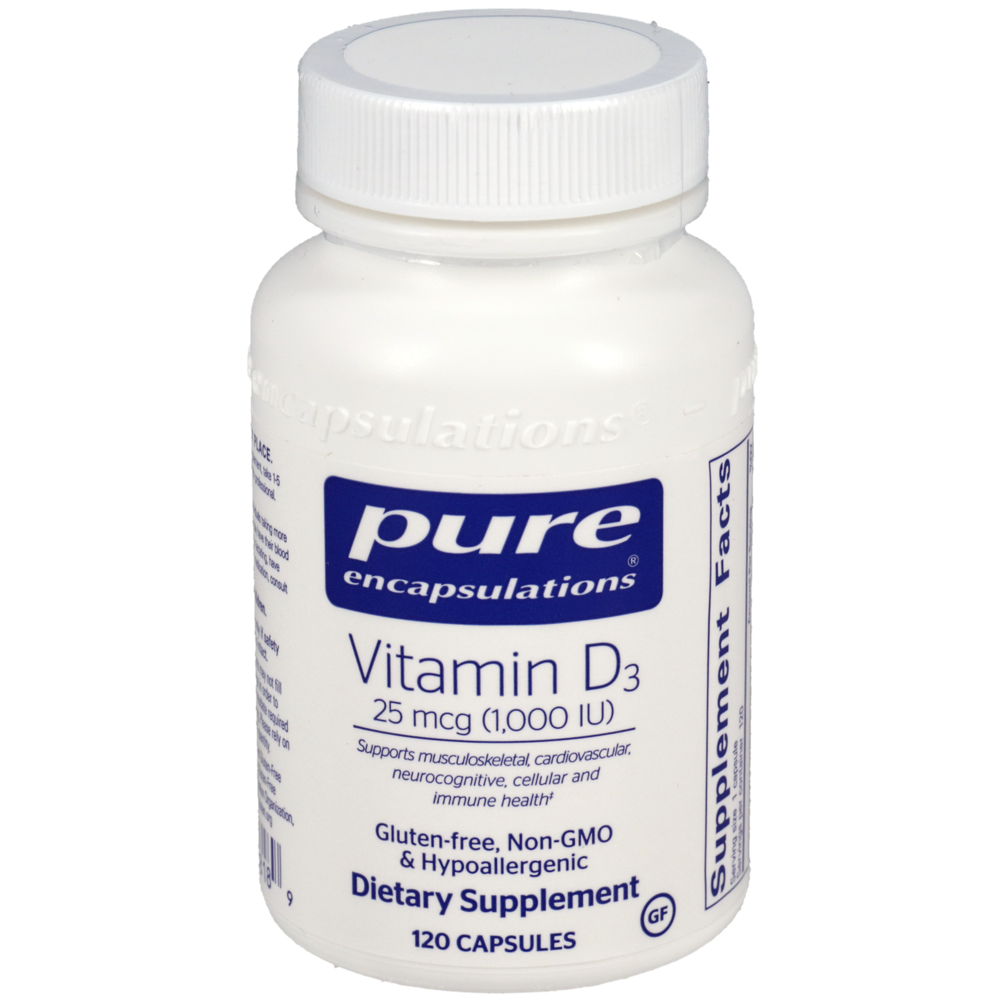 Vitamin D3 25mcg (1,000IU), 120 Capsules , Brand_Pure Encapsulations Form_Capsules Requires Consultation Size_120 Capsules