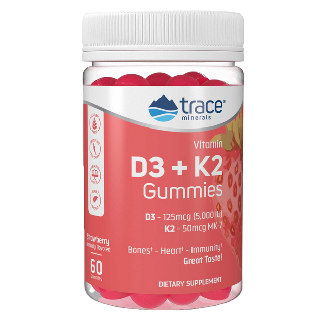 Vitamin D3 + K2 Gummies, 60 Gummies , Brand_Trace Minerals Form_Gummies Size_60 Gummies