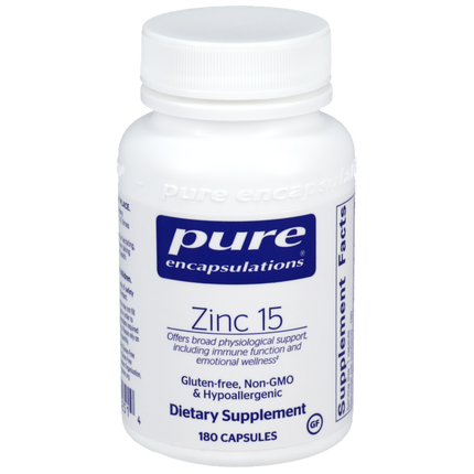 Zinc 15, 180 Capsules , Brand_Pure Encapsulations Form_Capsules Requires Consultation Size_180 Capsules