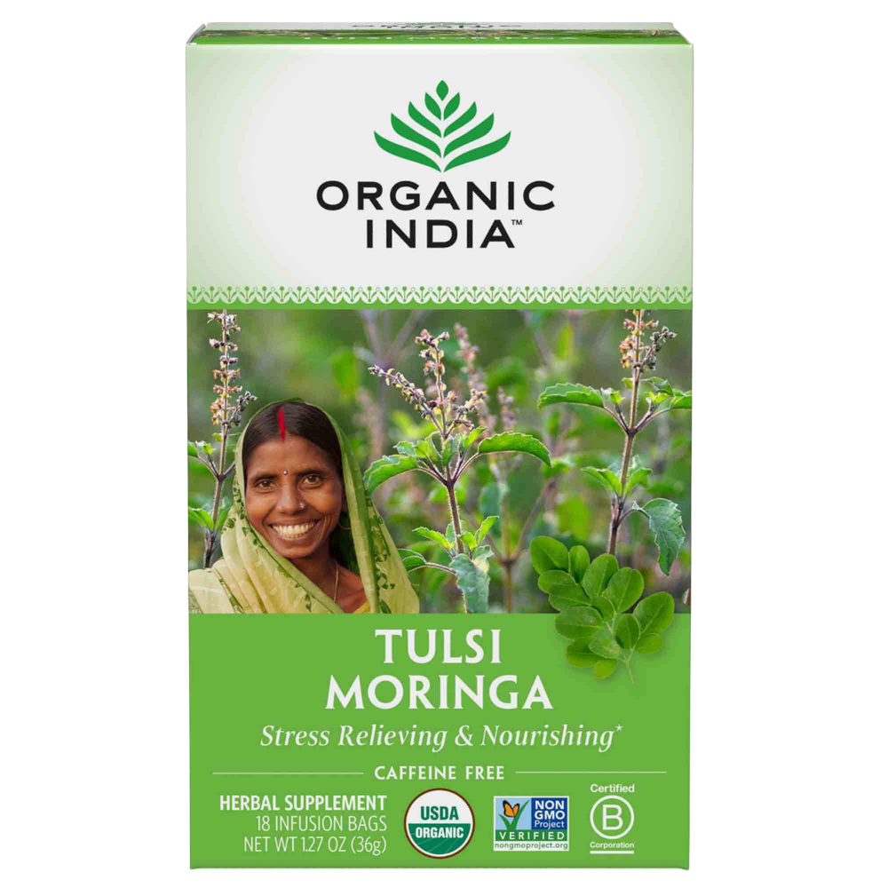 Tulsi Tea Moringa, 18 Count , Ayurveda Brand_Organic India Form_Tea Bags