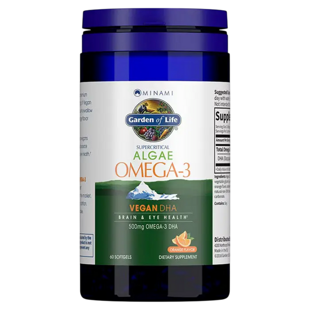 Supercritical Algae Omega-3 Vegan DHA, 60 Softgels