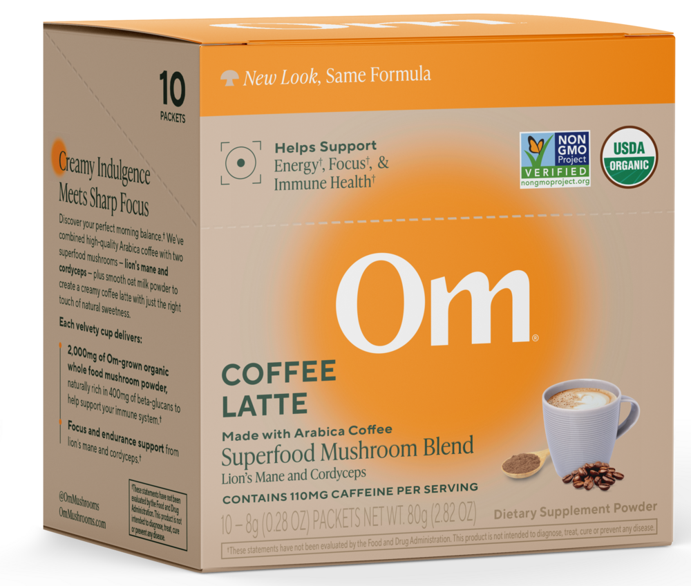 Mushroom Powered Coffee Latte, 10 Packets , Form_Packets