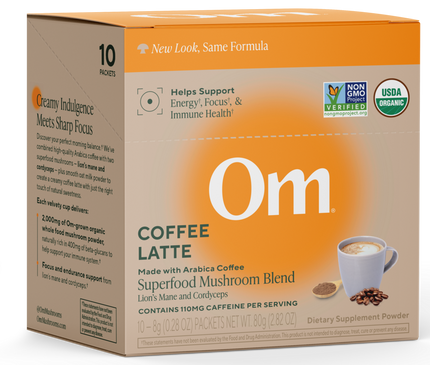 Mushroom Powered Coffee Latte, 10 Packets , Form_Packets