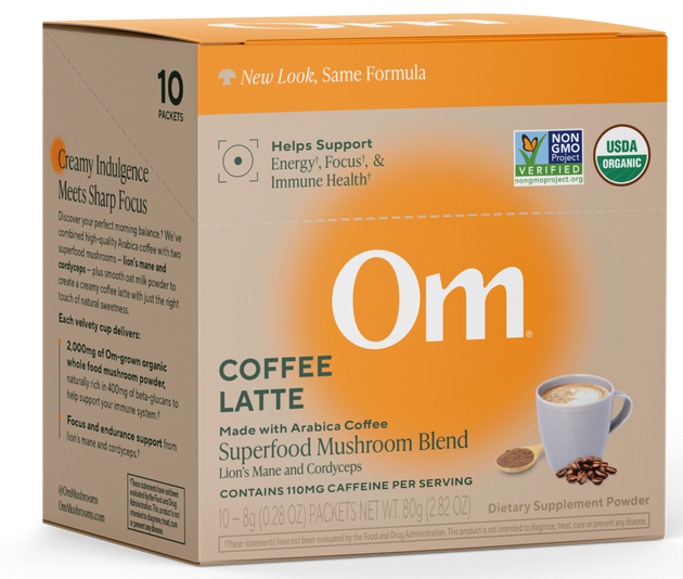 Mushroom Powered Coffee Latte, 10 Packets , Form_Packets