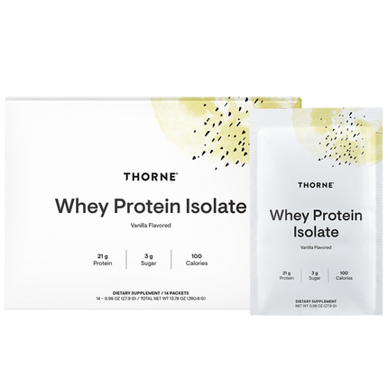 Whey Protein Isolate Vanilla Flavored, 14 Packets , Brand_Thorne Research Form_Packets Size_14 Packets