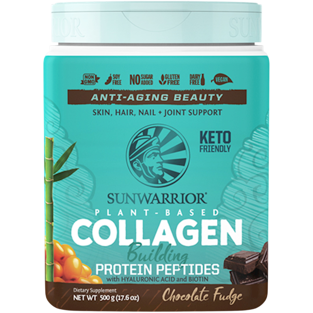 Collagen Plant Based Chocolate, 500 g Powder , Brand_Sunwarrior Flavor_Chocolate Form_Powder Potency_16 g Size_500 g