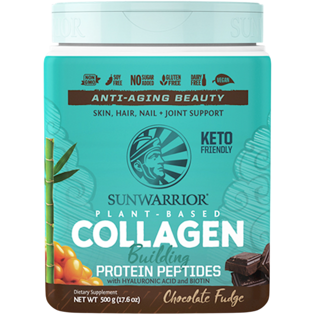 Collagen Plant Based Chocolate, 500 g Powder , Brand_Sunwarrior Flavor_Chocolate Form_Powder Potency_16 g Size_500 g