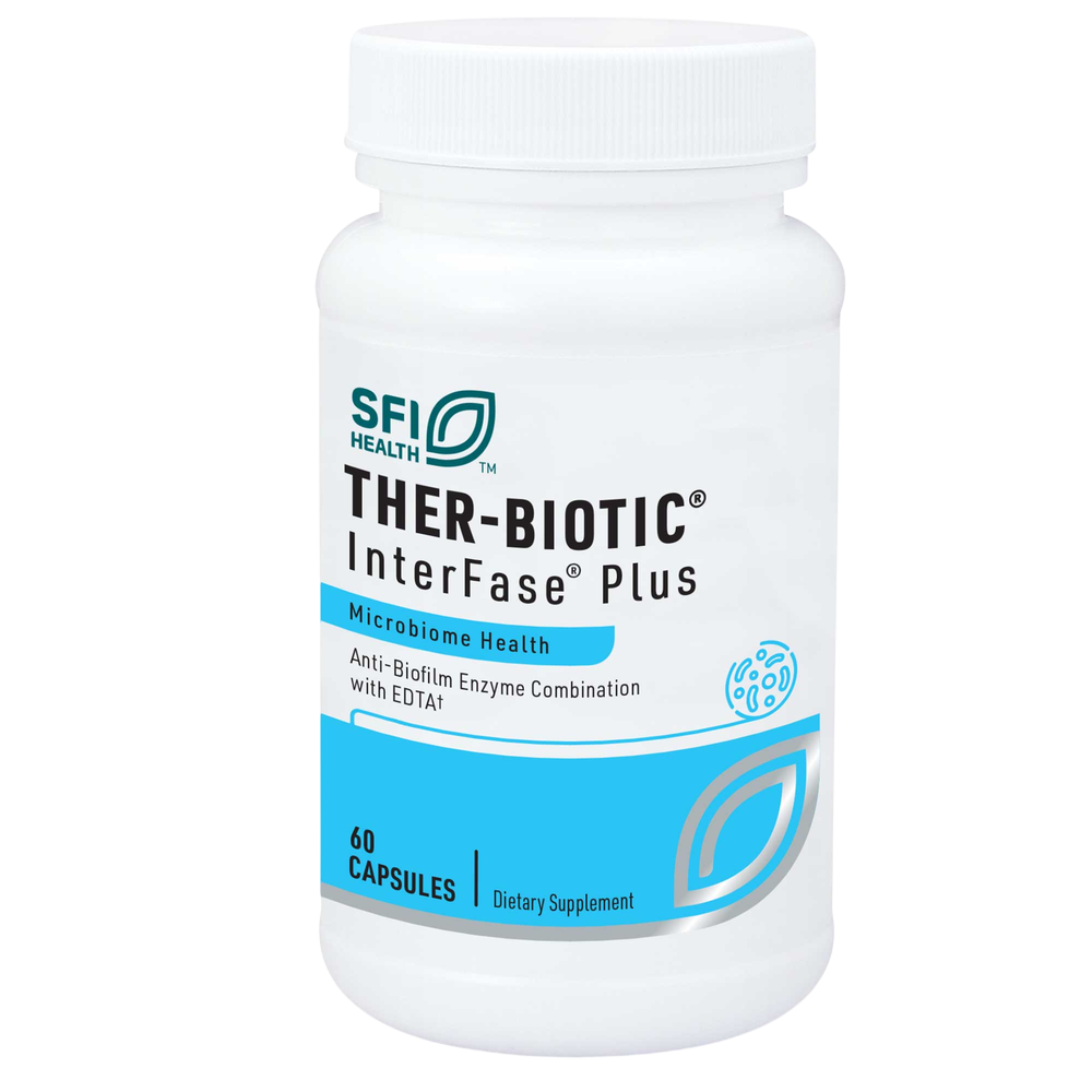 Ther-Biotic® Interfase® Plus, Anti-Biofilm Enzyme Combination with EDTA, 60 Capsules