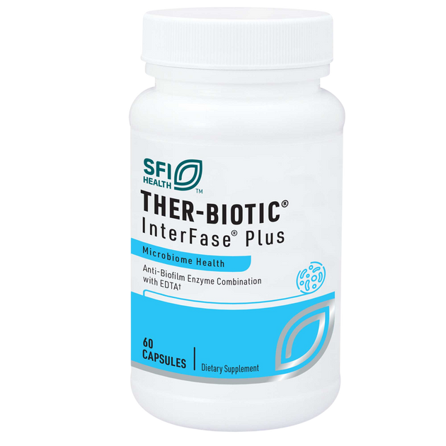 Ther-Biotic® Interfase® Plus, Anti-Biofilm Enzyme Combination with EDTA, 60 Capsules