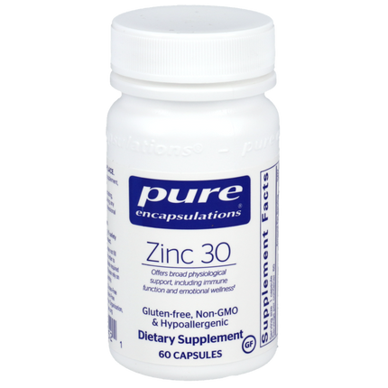 Zinc 30, 60 Capsules , Brand_Pure Encapsulations Form_Capsules Requires Consultation Size_60 Capsules