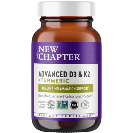 Advanced D3 & K2 + Turmeric, 30 capsules