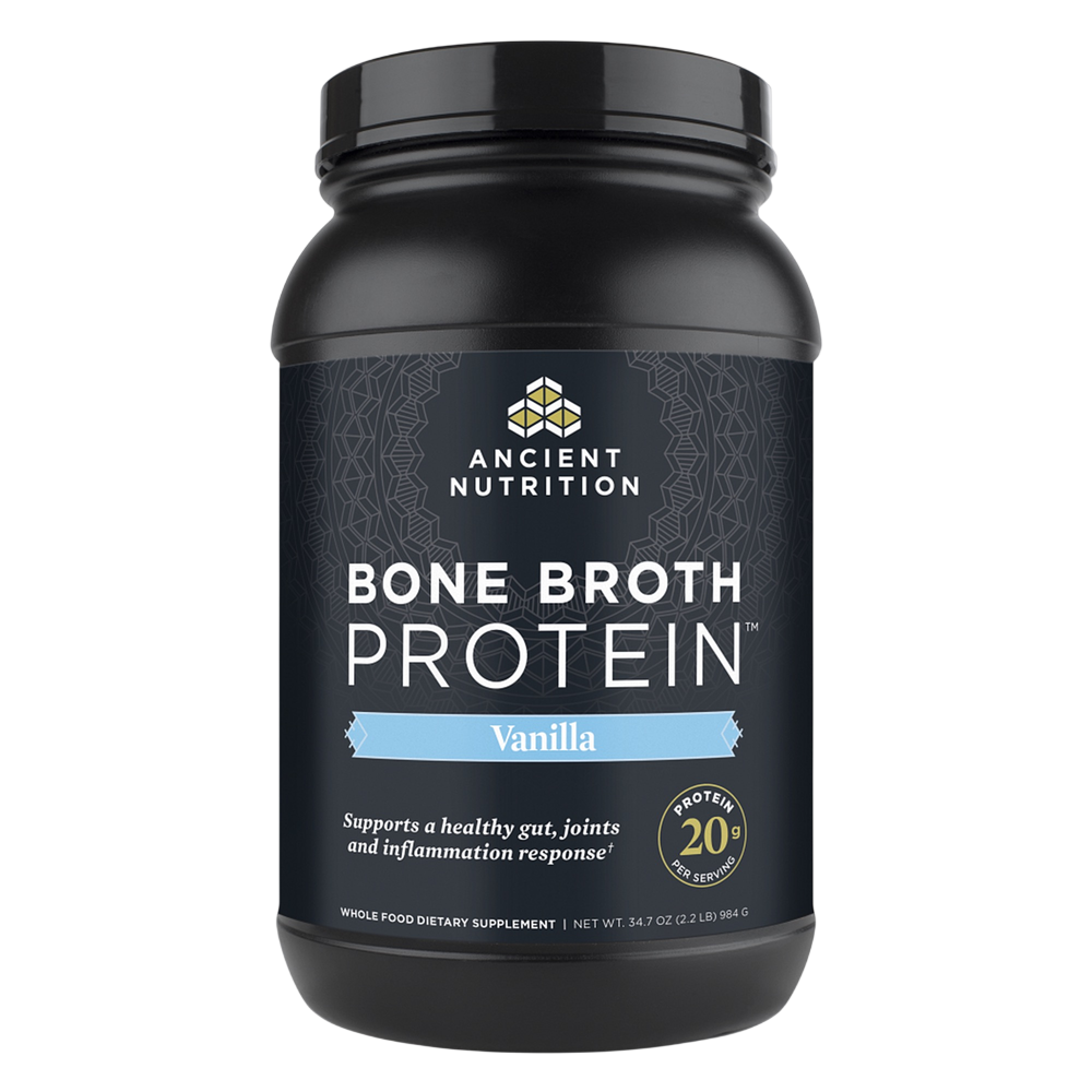 Ancient Nutrition Bone Broth Protein Vanilla 40srv - front