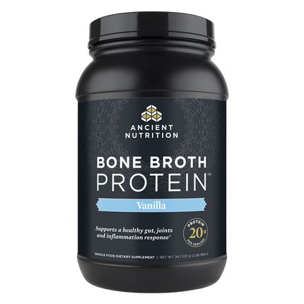 Ancient Nutrition Bone Broth Protein Vanilla 40srv - front