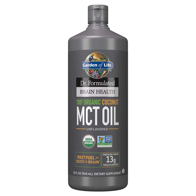 Dr. Formulated Brain Health 100% Organic Coconut MCT Oil, 946 mL