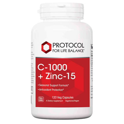 C-1000 + ZINC-15, 120 Capsules , Brand_Protocol for Life Balance capsules Form_Capsules Requires Consultation Size_120 Capsules