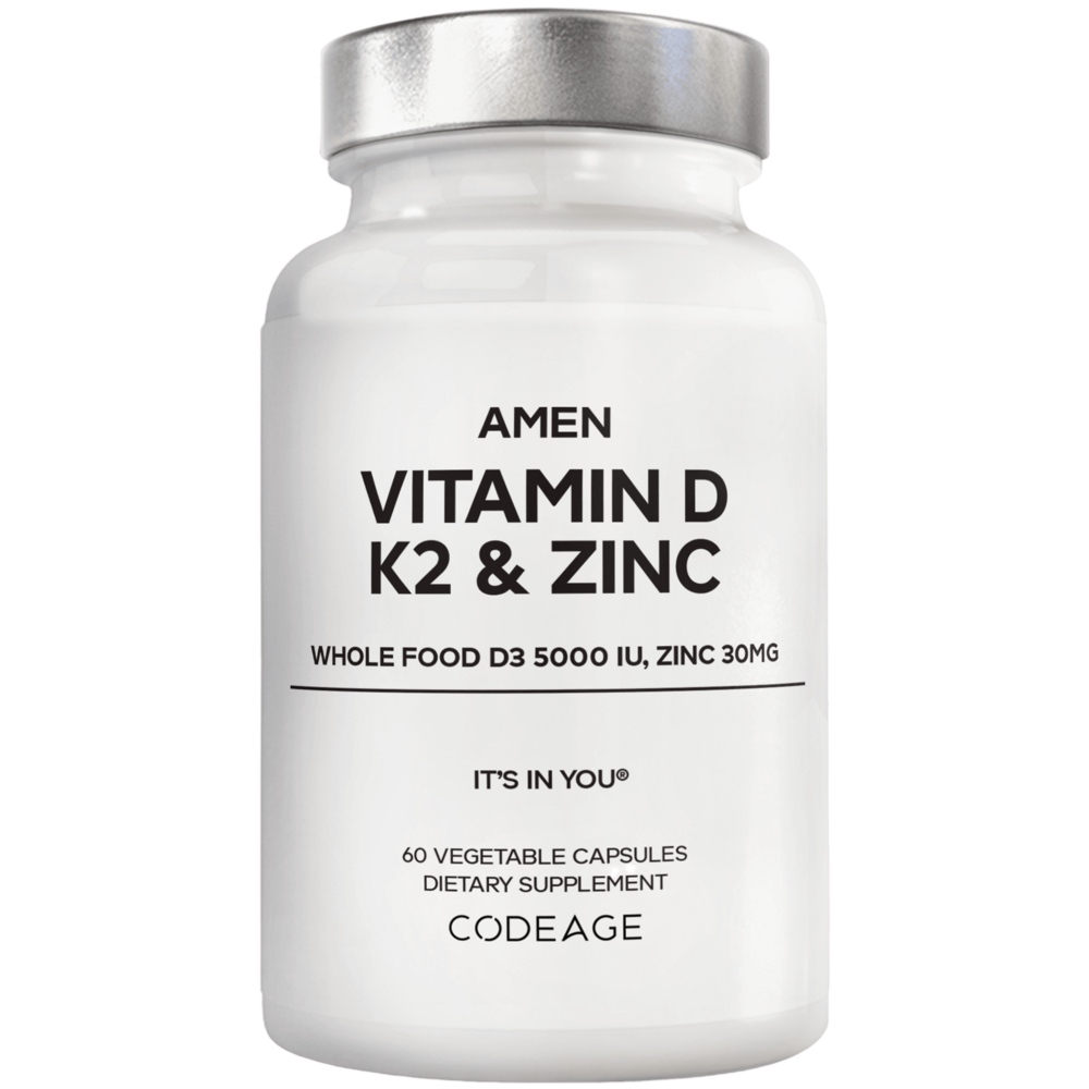 Amen Vitamin D, K2 & Zinc, 60 capsules — front