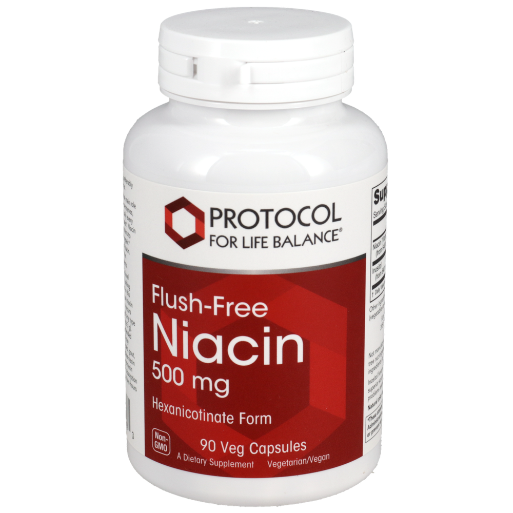 Flush-Free Niacin 500mg, 90 Capsules , Brand_Protocol for Life Balance capsules Form_Capsules Requires Consultation Size_90 Capsules
