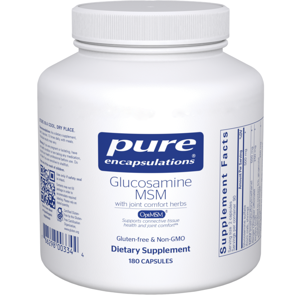 Glucosamine/MSM with joint comfort herbs‡, 180 Capsules , Brand_Pure Encapsulations caps Form_Capsules Not Emersons Size_180 Caps