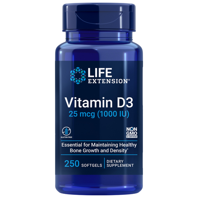 Vitamin D3 1,000IU, 250 softgels