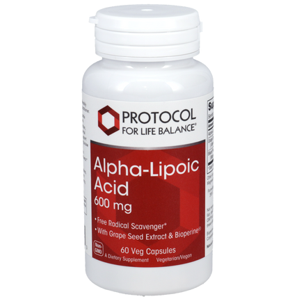 Alpha Lipoic Acid 600mg, 60 Capsules , Brand_Protocol for Life Balance capsules Form_Capsules Requires Consultation Size_60 Capsules