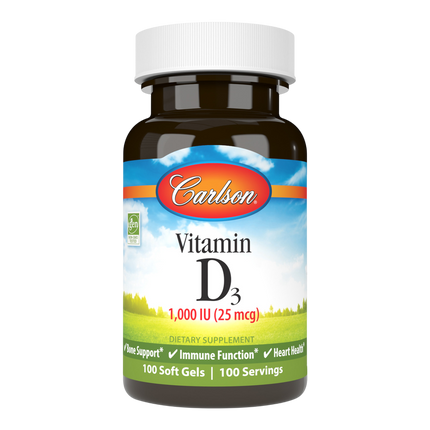 Vitamin D3 1,000 IU (25 mcg), 100 Softgels