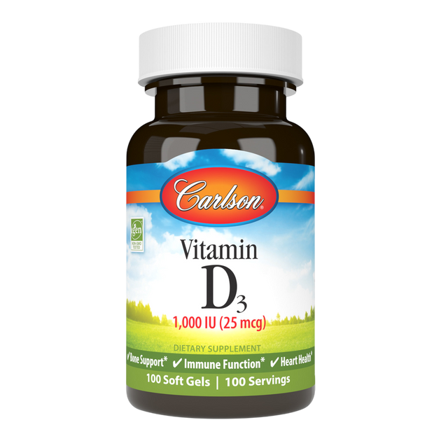 Vitamin D3 1,000 IU (25 mcg), 100 Softgels