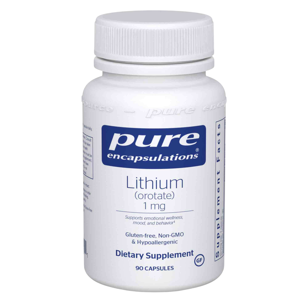 Lithium (orotate), 1 mg, 90 Capsules , Brand_Pure Encapsulations caps Emersons