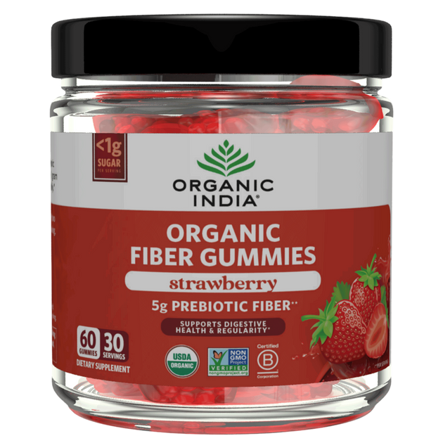 Organic Fiber Gummies, Strawberry, 60 gummies , Ayurveda Brand_Organic India Form_Gummies