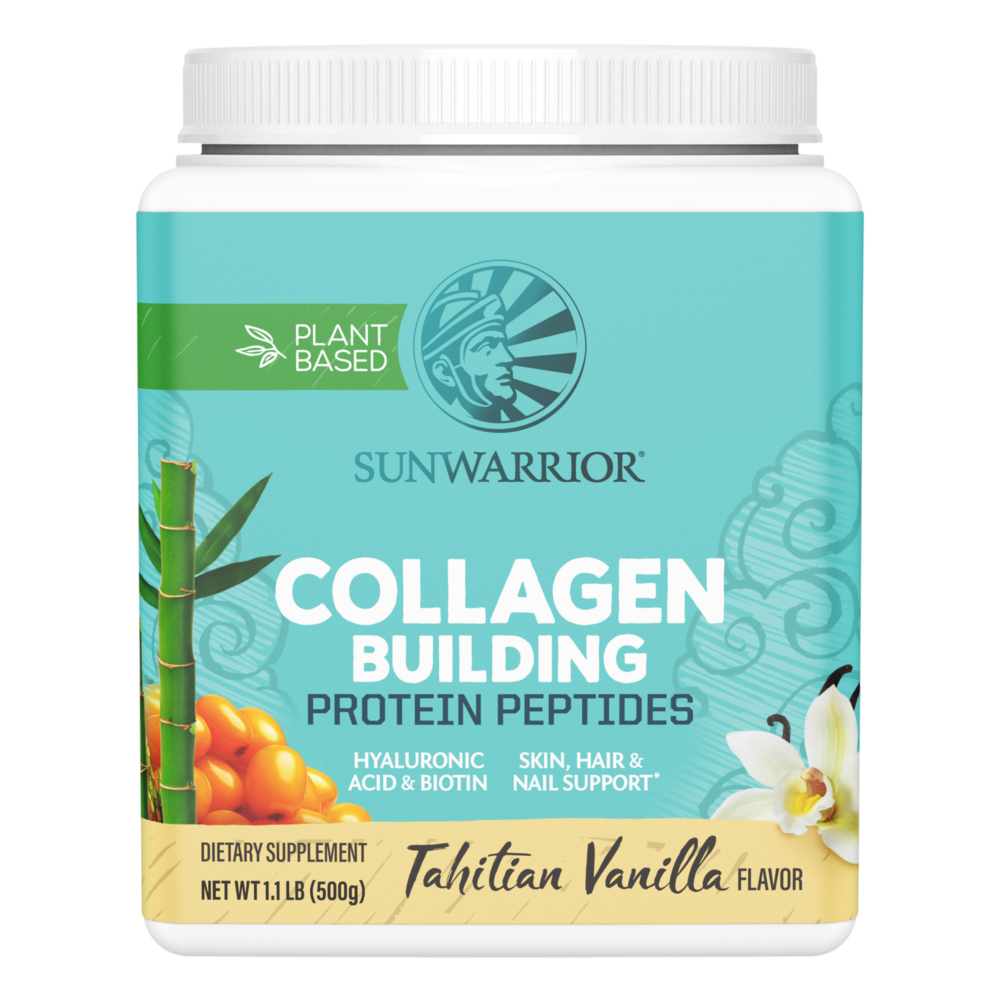 Collagen Building Protein Peptides, Tahitian Vanilla, 500 g Powder , Brand_Sunwarrior Flavor_Tahitian Vanilla Form_Powder Potency_14 g Size_500 g
