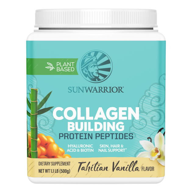 Collagen Building Protein Peptides, Tahitian Vanilla, 500 g Powder , Brand_Sunwarrior Flavor_Tahitian Vanilla Form_Powder Potency_14 g Size_500 g