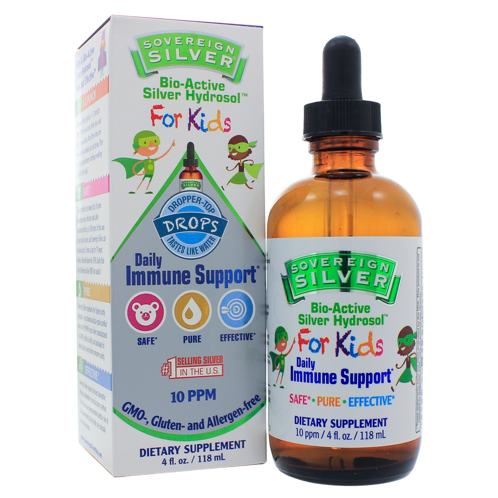 Bio-Active Silver Hydrosol™ for Kids, 10 ppm, Dropper, 4 Fl Oz (118 mL) Liquid — front
