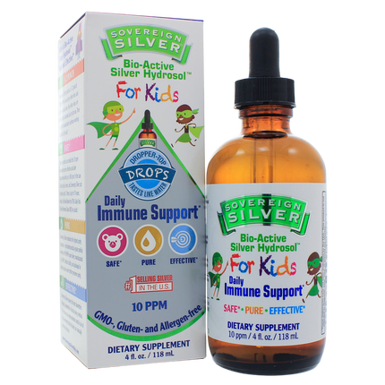 Bio-Active Silver Hydrosol™ for Kids, 10 ppm, Dropper, 4 Fl Oz (118 mL) Liquid — front