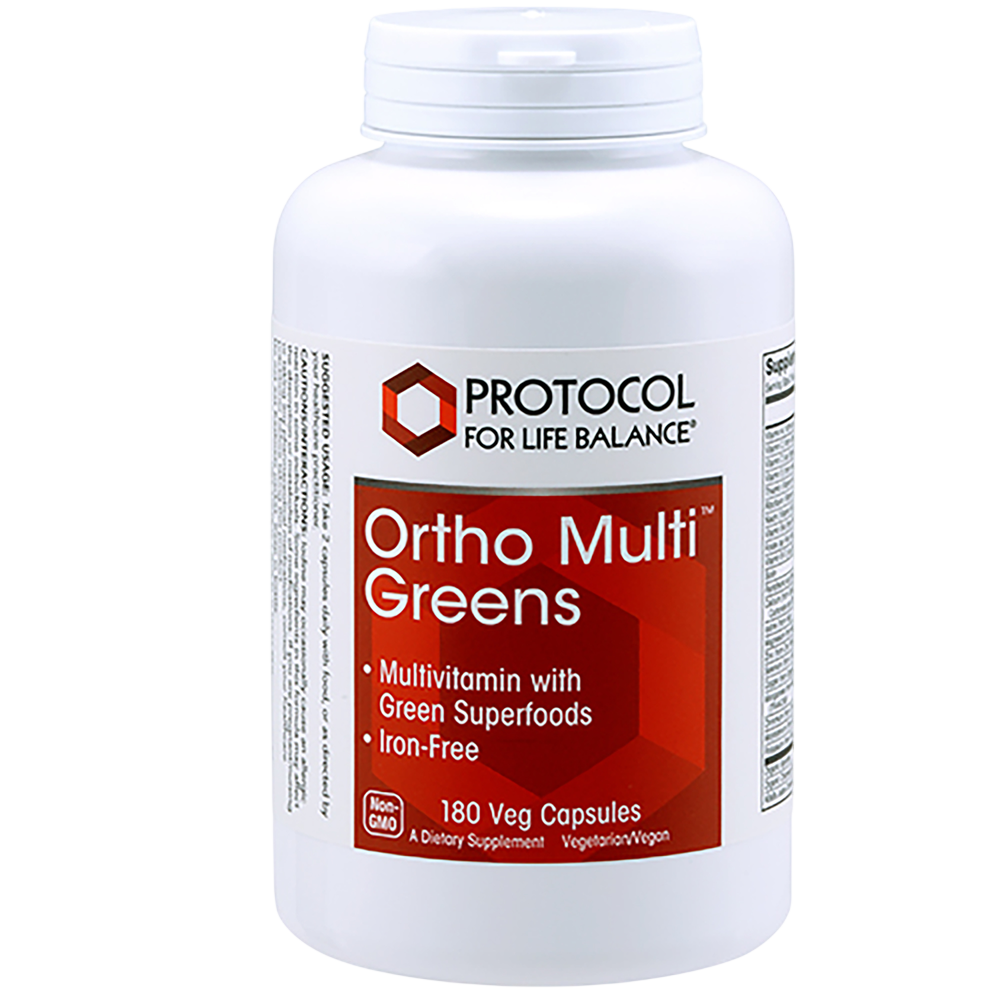 Ortho Multi Greens Iron-Free, 180 Capsules , Brand_Protocol for Life Balance capsules Form_Capsules Requires Consultation Size_180 Capsules