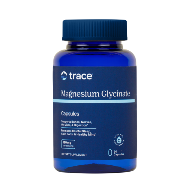 Magnesium Glycinate Capsules - 120mg/serving, 90 Capsules , Brand_Trace Minerals Form_Capsules Size_90 Capsules