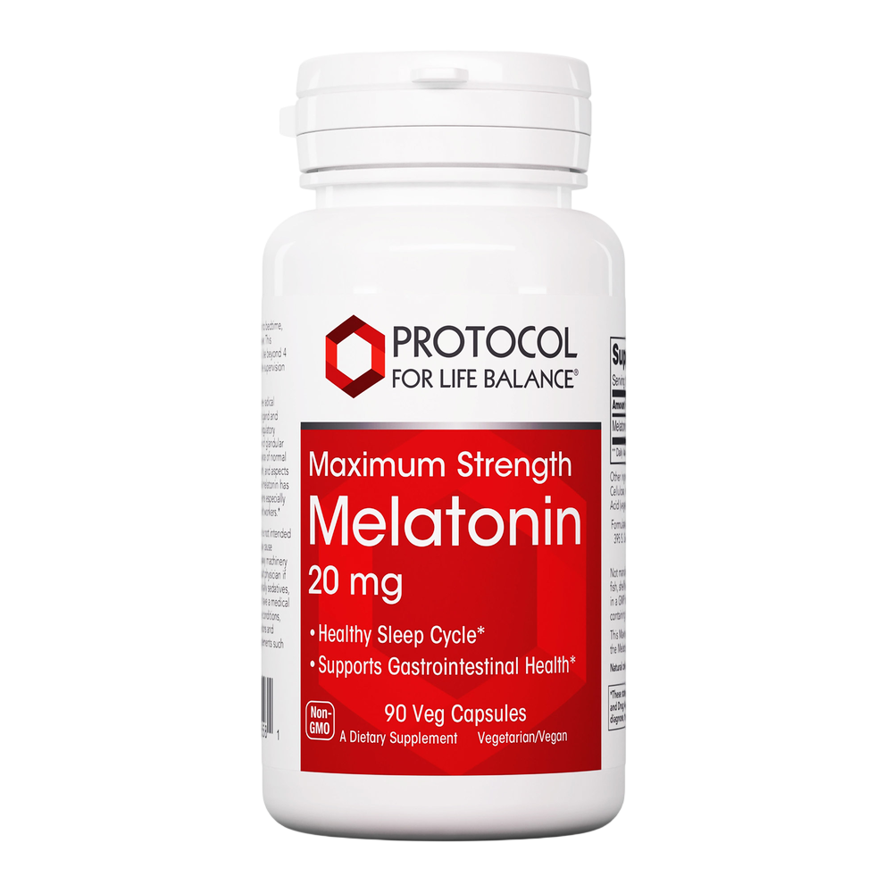 Melatonin Maximum Strength 20 mg, 90 Capsules , Brand_Protocol for Life Balance capsules Form_Capsules Requires Consultation Size_90 Capsules