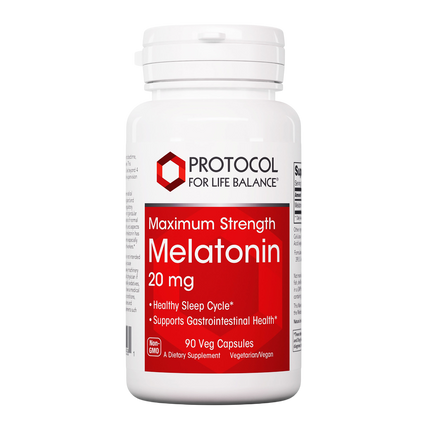 Melatonin Maximum Strength 20 mg, 90 Capsules , Brand_Protocol for Life Balance capsules Form_Capsules Requires Consultation Size_90 Capsules