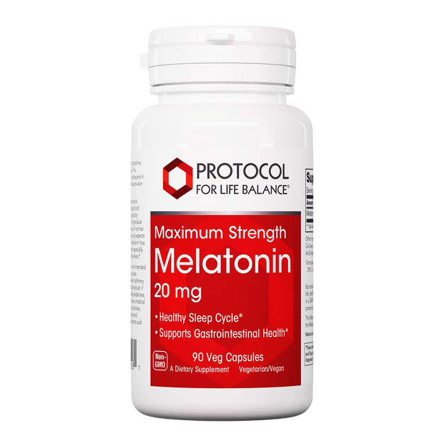 Melatonin Maximum Strength 20 mg, 90 Capsules , Brand_Protocol for Life Balance capsules Form_Capsules Requires Consultation Size_90 Capsules