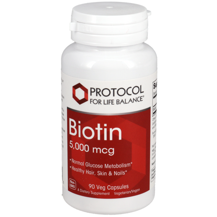 Biotin 5000mcg, 90 Capsules , Brand_Protocol for Life Balance capsules Form_Capsules Requires Consultation Size_90 Capsules