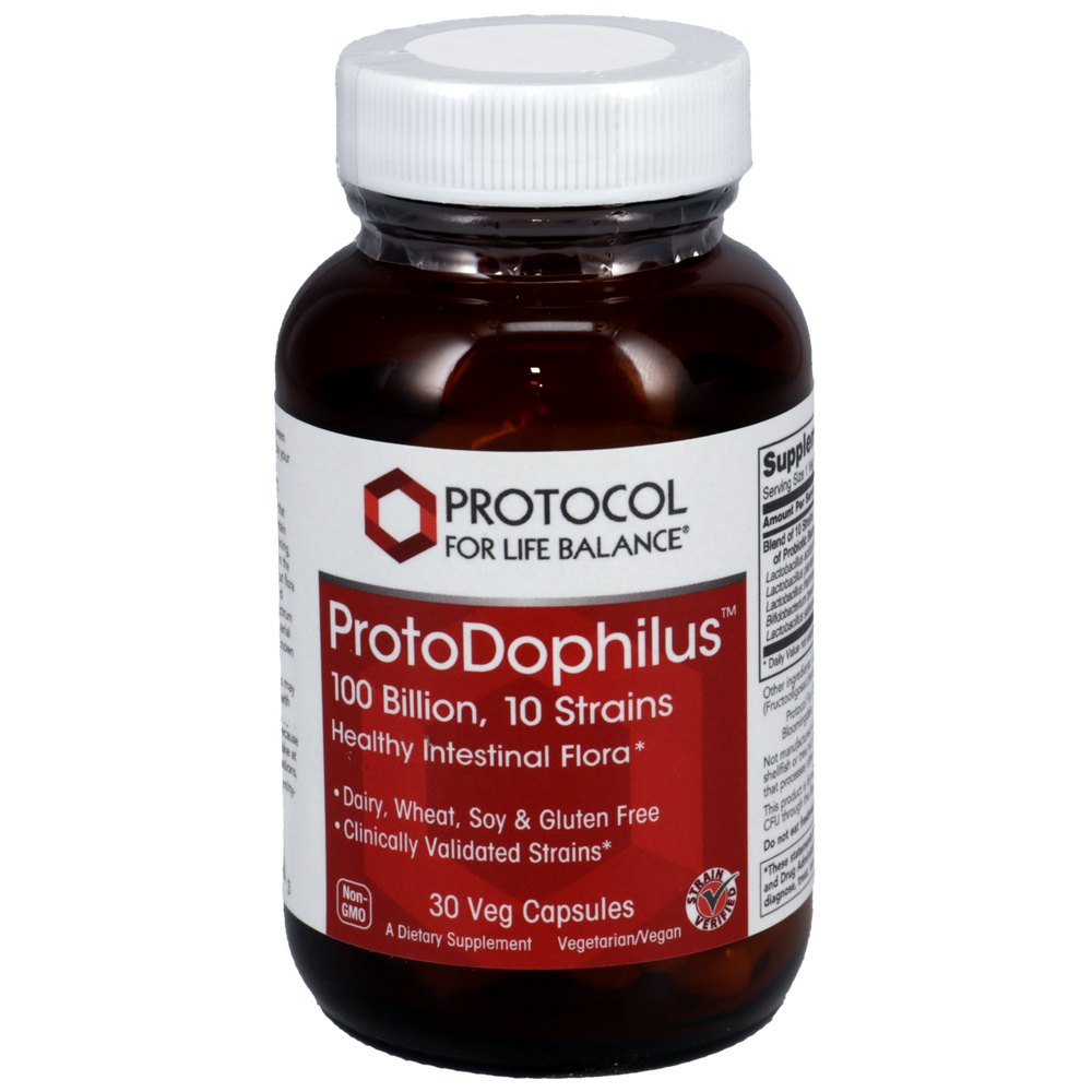 ProtoDophilus™ 100 Billion, 10 Strains, 30 Capsules , Brand_Protocol for Life Balance capsules Form_Capsules Requires Consultation Size_30 Capsules