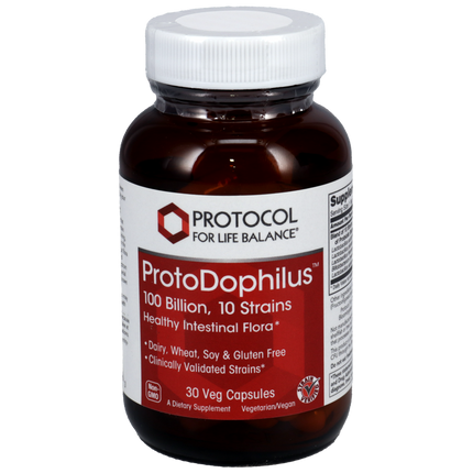 ProtoDophilus™ 100 Billion, 10 Strains, 30 Capsules , Brand_Protocol for Life Balance capsules Form_Capsules Requires Consultation Size_30 Capsules