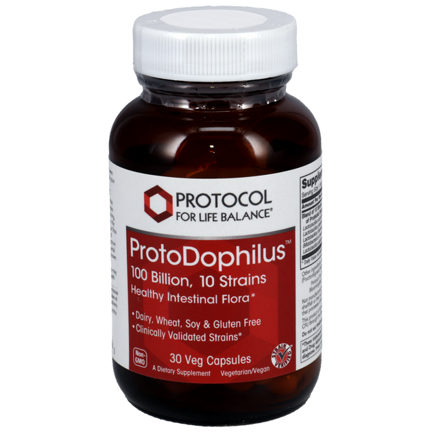 ProtoDophilus™ 100 Billion, 10 Strains, 30 Capsules , Brand_Protocol for Life Balance capsules Form_Capsules Requires Consultation Size_30 Capsules